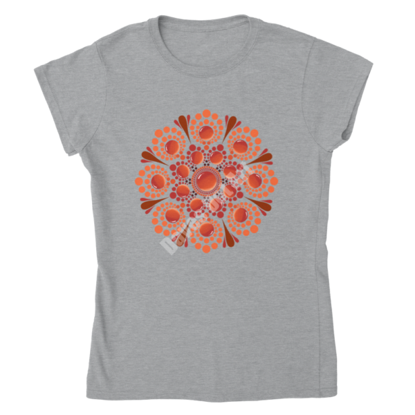 Dot Mandala - Orange - Classic Womens Crewneck T-shirt