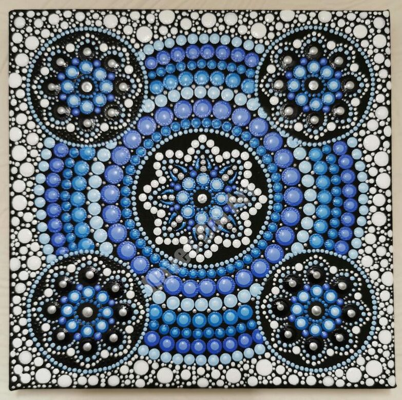 Dot Mandala Canvas - Frosty