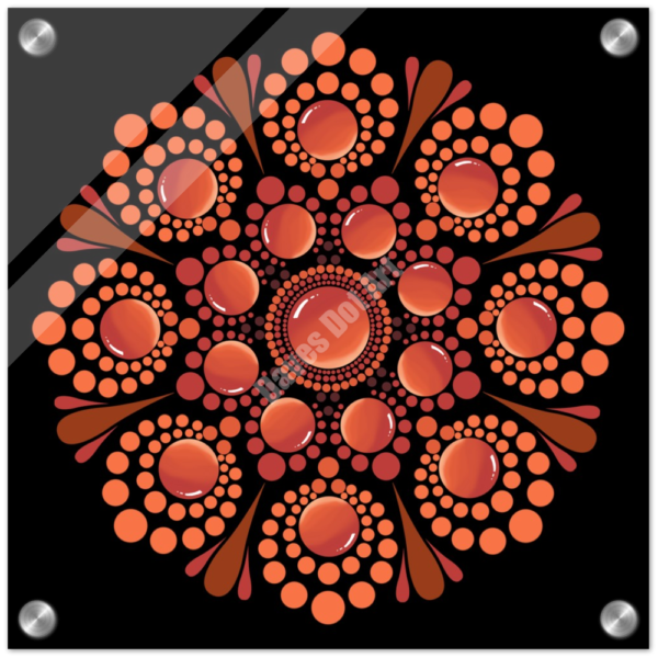 Dot Mandala - Orange - Acrylic Print