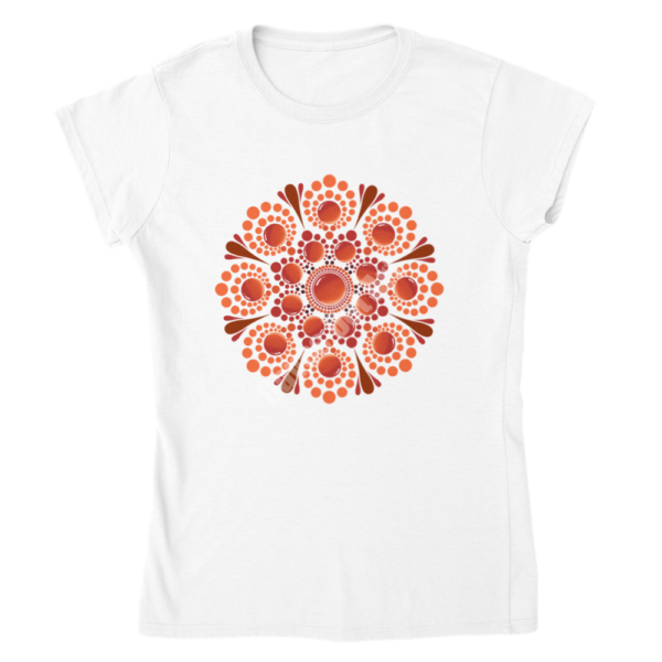 Dot Mandala - Orange - Classic Womens Crewneck T-shirt
